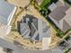 Aerial view of a gray-roofed home with landscaped yard in a suburban neighborhood at 3013 Arsdale Rd, Waxhaw, NC 28173