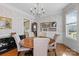 Elegant dining room with chandelier, wallpaper, and a wooden table with upholstered chairs at 3013 Arsdale Rd, Waxhaw, NC 28173