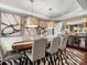 Elegant dining room featuring stylish decor, hardwood floors, and ample seating at 5005 Autumn Blossom Ln, Waxhaw, NC 28173