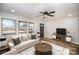 Bright and airy living room with modern furnishings, hardwood floors, and large windows offering natural light at 5310 Myrica Ln, Charlotte, NC 28213