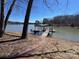 Lakeside dock and boat slip leading to tranquil waters, perfect for relaxation at 7397 Norman Dr, Sherrills Ford, NC 28673