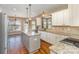Modern kitchen featuring white cabinets, granite countertops, and a center island at 8137 Caliterra Dr, Charlotte, NC 28227