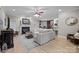 Inviting living room features a fireplace, hardwood floors, recessed lighting, and neutral paint at 8606 Chatsworth Ln, Waxhaw, NC 28173