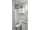 Bathroom featuring a modern vanity with granite countertop, cabinet, and tiled floors at 12742 Spirit Bound Way, Charlotte, NC 28273