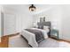 Comfortable bedroom featuring hardwood floors, modern furniture, and plenty of natural light at 1416 Woodland Dr, Charlotte, NC 28205