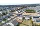 Nice aerial view highlighting the community homes with solar panels, manicured lawns, and well-planned streets for a cohesive neighborhood at 14815 Superior St, Charlotte, NC 28273