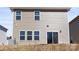 Exterior of the house with horizontally installed vinyl siding and evenly spaced windows in a backyard setting at 2131 Belterra Dr, Charlotte, NC 28216