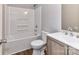 Bathroom featuring a bathtub, vanity with sink, and a modern toilet for essential functionality at 2328 Kingsburry Rd, York, SC 29745