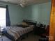 Cozy bedroom with light blue walls, a comfortable bed, and a ceiling fan for added comfort at 2630 Sloan Dr, Charlotte, NC 28208