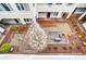 Overhead view of courtyard area with patios and a flowering tree at 2719 Selwyn Ave # 6, Charlotte, NC 28209
