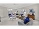 Cozy living room featuring neutral decor with blue accents, bright windows, and comfortable seating at 7224 St Clair Dr, Charlotte, NC 28270