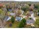 Aerial view of the neighborhood showcasing the landscape at 8721 Brampton Dr, Charlotte, NC 28215