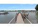 Scenic view of a private boat dock on a tranquil lake at 106 Beachview Dr, Mooresville, NC 28117