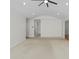 Empty living room with carpet, ceiling fan and fireplace at 1207 Overhill Rd, Salisbury, NC 28144