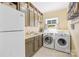 Laundry area with washer, dryer, cabinets and wash basin at 174 Logan Crossing Dr, Davidson, NC 28036
