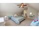 Bedroom with carpeted floors, ceiling fan, and brightly colored furnishings at 1774 Hwy 55 E Hwy, Clover, SC 29710