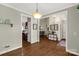 Elegant dining room with hardwood floors leading to the kitchen and living room at 2050 Sunswept Ln, York, SC 29745