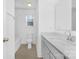 Bright bathroom with tub and shower, modern fixtures and vanity with white countertop at 2125 Tom Sadler Rd # 7159, Charlotte, NC 28214