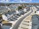 A drone shot reveals the neighborhood layout, showcasing the townhomes' location within the community at 2656 Grantham Place Dr, Fort Mill, SC 29715