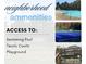A community amenities collage, offering a swimming pool, tennis courts, and a playground for residents at 2656 Grantham Place Dr, Fort Mill, SC 29715