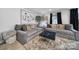 Open-concept living room features stylish decor, comfortable gray sofas, and modern artwork at 2656 Grantham Place Dr, Fort Mill, SC 29715