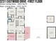 Detailed floor plan of a home's first floor featuring the rooms and their dimensions at 3231 Eastwood Dr, Charlotte, NC 28205