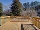 Spacious wooden deck with railings, ideal for outdoor seating and relaxation at 3410 Nc 109 N Hwy, Wadesboro, NC 28170