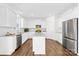 Modern kitchen with white cabinets, stainless appliances, and center island at 4021 Eckels Dr, Charlotte, NC 28215
