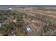 Aerial view showcases homes nestled in a wooded area near a winding river and community pool at 515 Deanne Dr, Rock Hill, SC 29730