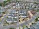 A residential neighborhood featuring tree-lined streets, a variety of homes, and beautiful landscaping from above at 786 Stratford Run Dr, Fort Mill, SC 29708