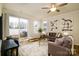 Inviting living room with sliding glass doors to the backyard and comfortable seating arrangement at 8157 Merryvale Ln, Charlotte, NC 28214