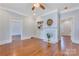 Bright living room with hardwood floors, fireplace, and natural lighting at 1006 N Ridge Ave, Kannapolis, NC 28083