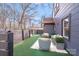 Inviting backyard seating area, complete with comfortable chairs and faux grass at 1200 Grace Ave, Kannapolis, NC 28083