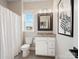 This bathroom features a single sink vanity and tiled shower/tub at 2033 Folkstone Ln, Indian Land, SC 29720