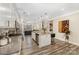 Contemporary kitchen features a large island, stainless appliances, and hardwood floors at 2130 Blewett Dr, Charlotte, NC 28269