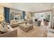 Bright living room with backyard views, seamless flow to kitchen, stylish furniture, and great natural light at 2423 Lemon Tree Ln, Charlotte, NC 28211
