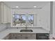 Bright kitchen features quartz countertops, stainless steel appliances, modern faucet, and city skyline views at 315 Arlington Ave # 1206, Charlotte, NC 28203