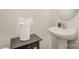 Powder room featuring a pedestal sink, modern fixtures and decor at 2026 Talbert Ct, Charlotte, NC 28214