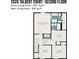 Second floor plan featuring the primary bedroom, bathrooms, laundry, and additional bedrooms at 2026 Talbert Ct, Charlotte, NC 28214
