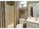 Neutral bathroom featuring a shower and tub combination at 4006 Hickory View Dr, Fort Mill, SC 29707