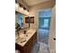Modern bathroom vanity with elegant fixtures and a glimpse into the carpeted bedroom, creating openness at 4586 Antelope Ln, Charlotte, NC 28269