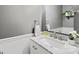 Charming bathroom features marble countertops, neutral walls, and brushed gold fixtures at 1116 Berry Ridge Rd, Charlotte, NC 28270