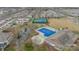 Aerial view of community amenities including pool, tennis court and clubhouse at 1122 Saratoga Blvd, Indian Trail, NC 28079
