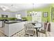 Eat-in kitchen featuring white cabinets, dark countertops, and a charming breakfast nook at 1210 Brookwood Dr, Shelby, NC 28150