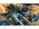 An aerial view features a house with a lush backyard and trees surrounding the property in the distance at 1937 Wilmore Dr, Charlotte, NC 28203