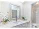 Bathroom featuring bright vanity, decorative mirror, and toilet in separate space at 8322 Knights Bridge Rd, Charlotte, NC 28210