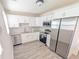 Modern kitchen featuring new stainless steel appliances, white cabinets, and tiled backsplash at 8322 Knights Bridge Rd, Charlotte, NC 28210
