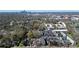 An aerial view of a neighborhood with many townhomes and the skyline in the distance at 1037 Pierre Dr, Charlotte, NC 28205