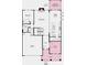 Floor plan of the first floor featuring a kitchen, dining room, living room, bedroom, and garage at 136 Glenn Dr, Mooresville, NC 28115