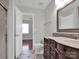 Bathroom featuring a single vanity and walk-in shower at 13684 Meade Glen Ct, Charlotte, NC 28273